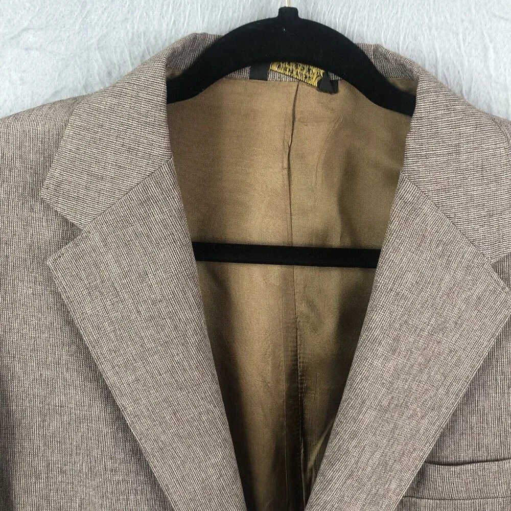 Vintage Levis Blazer Coat Mens 42L Long Brown Knit Sport Coat Jacket Retro